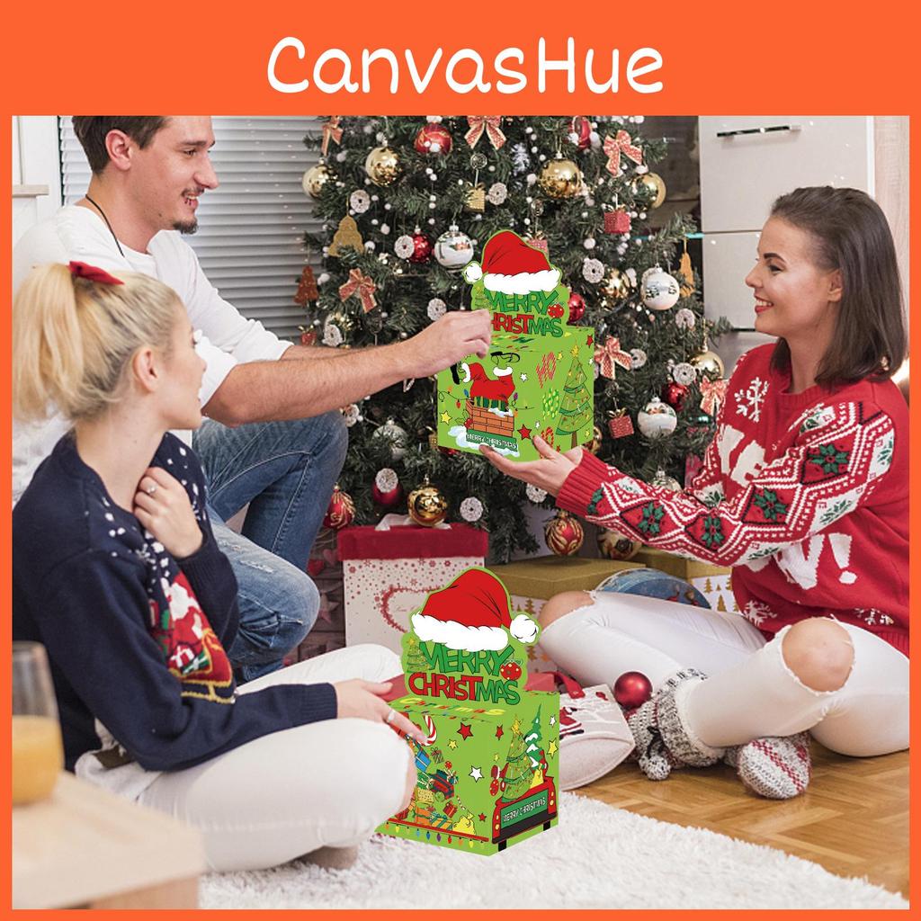 Green Grinch Christmas Party Decor Gift Box With Paper Material For Holiday Celebrations