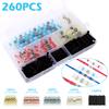 260Pcs Solder Seal Wire Connector Heat Shrink Butt Connector Waterproof Insulated Electrical Wire Terminal Solder Sleeve Sealed