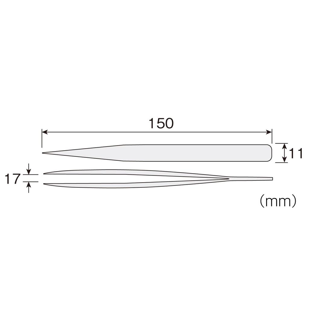 HOZAN P-826-150 Knurled Stainless Steel Tweezers, 150mm