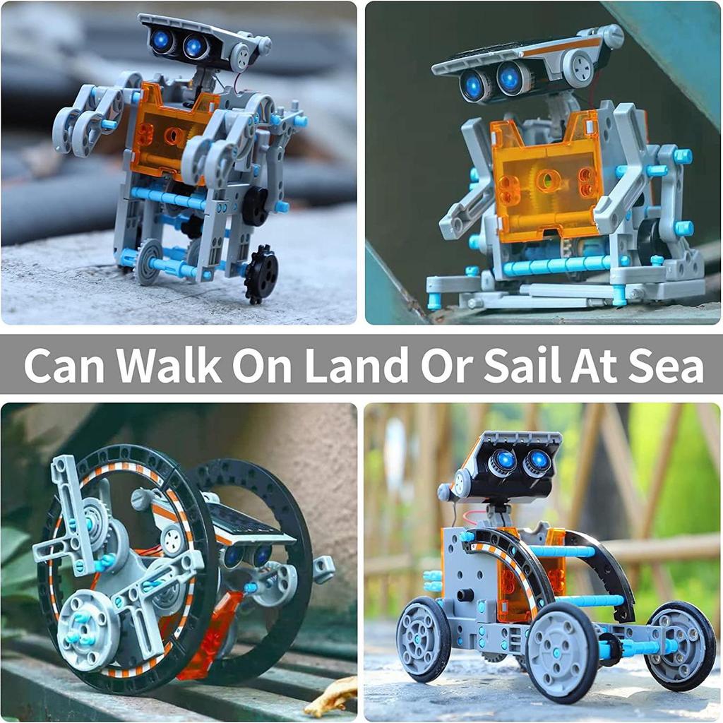 Enhanced 13-in-1 DIY Solar-Powered Robot Car Kit