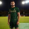 Men's Classic Crew Neck Short Sleeve Soccer Jersey Mexico Inspired Geometric Print Athletic Fit Tee Shirt Mexico Sizing