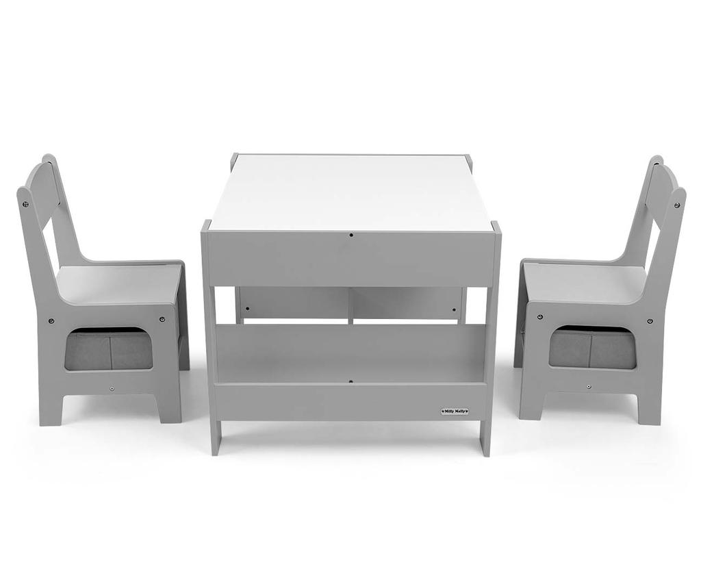 MILLY MALLY 5489 Furniture Set - Table and Two Chairs Sven Grey