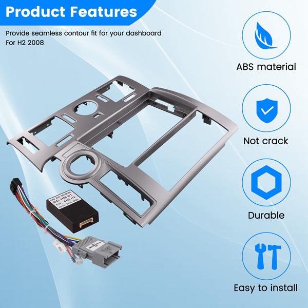 Silver ABS Front Trim Adapter for 2008 Hummer H2