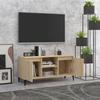 Vidaxl Szafka Tv, Metalowe Nóżki, Dąb Sonoma, 103,5X35X50 Cm