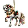 Weihnachts-Pferde-Ornament 2D Flaches Acryl Weihnachtsbaumschmuck Pferdegeschenke für Frauen Pferdeliebhaber Landwirte Freunde