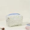 Large Capacity Cotton Floral Quilted Makeup Bag Cosmetic Pouch Accessory Storage Organized For Travel And Daily Use