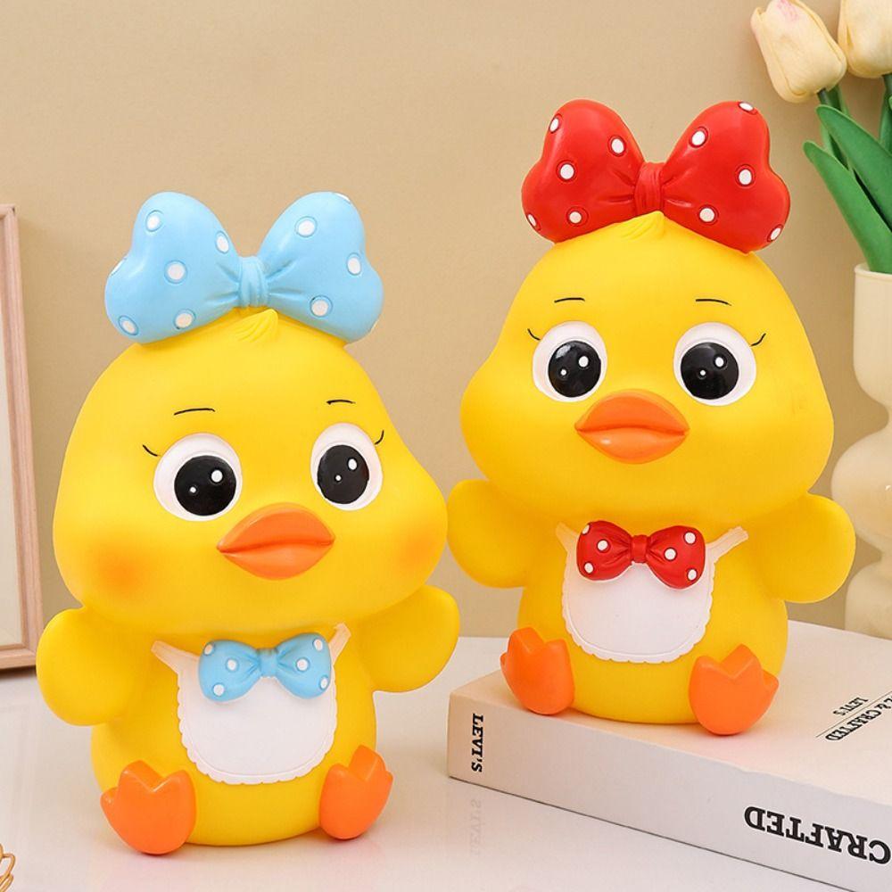 Savings Tank Little Yellow Duck Piggy Bank Decorative Duck Model Piggy Bank  Children/Kids
