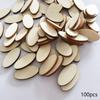 100 Pieces Rustic Wooden Oval Slices Supplies Cutout Decor Wood Plaques Blank for Thanksgiving Painting Writing Party Christmas
