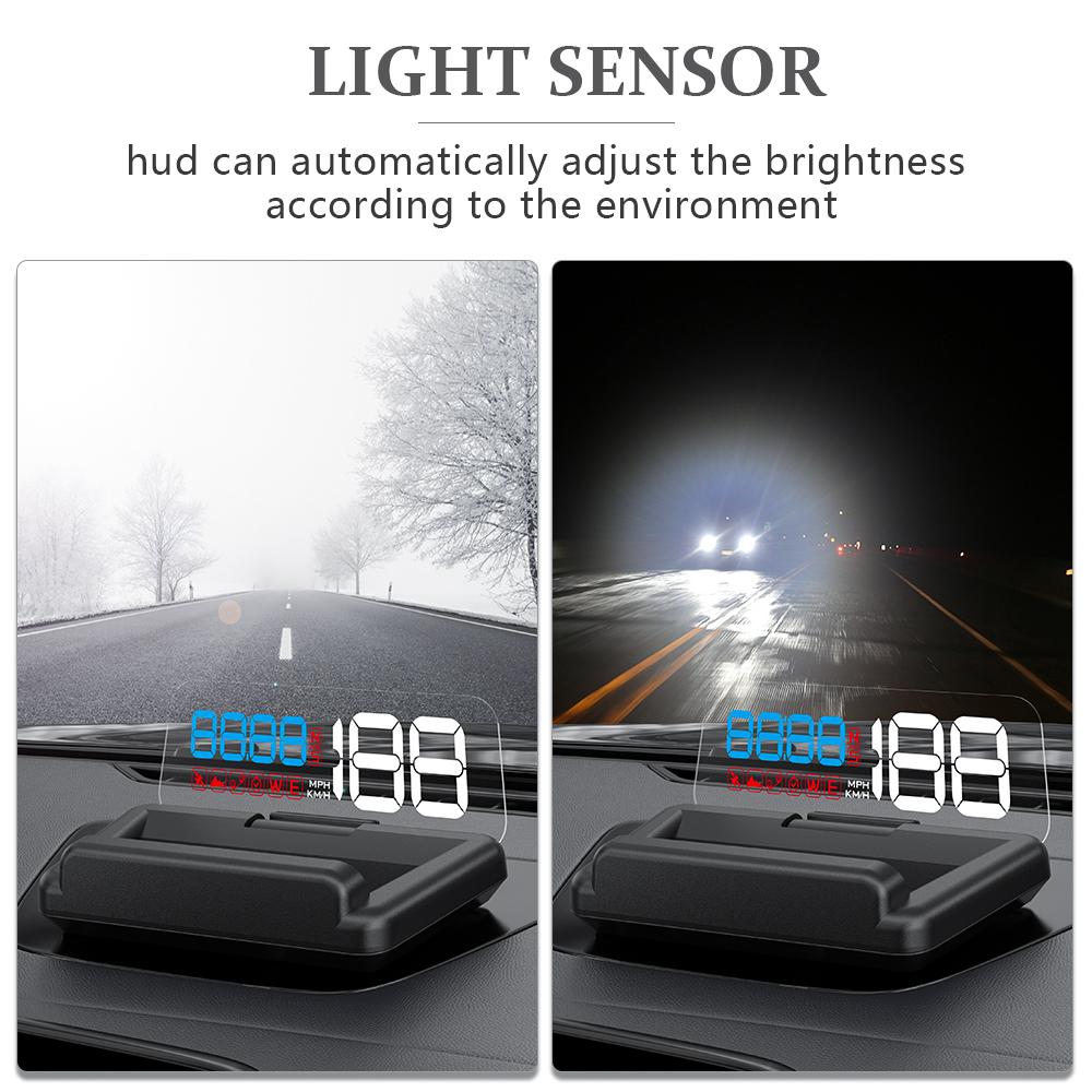 ZQKJ C500 HUD Car OBD2 Head Up Display Speedometer Projector EOBD Automobile Digital On Board Computer Water Temperature Gauges