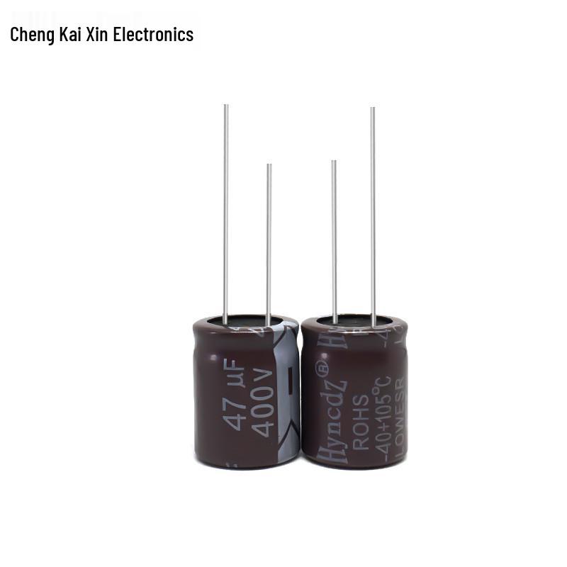 Brown High-Frequency 400V 47uF 16x20 Aluminum Electrolytic Capacitor - Surge Resistant with PET Material