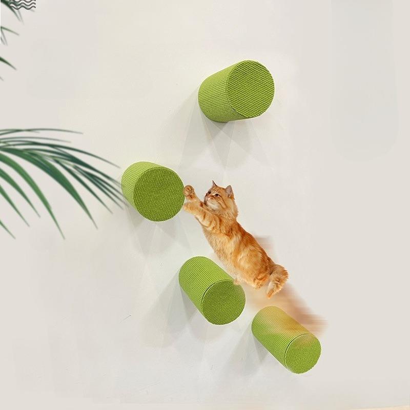 DIY Self Adhesive Cat Scratcher Interactive Scratching Post Toy for Indoor Cats Durable Grooming Pad for Claw Trimming and Play