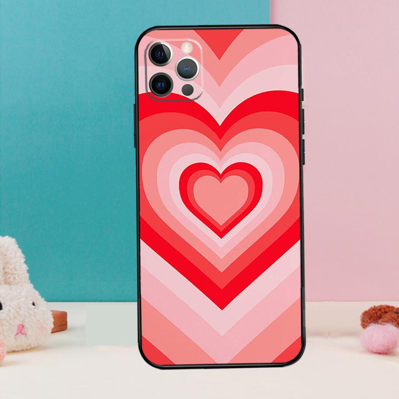 Latte Love Groovy Coffee Heart Pink Phone Case For iPhone 17 Air 16 15 14 12 11 13 Pro Max 12 13 mini 15 16 Plus 16e Cover Coque