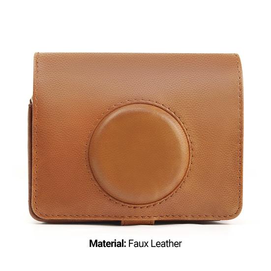 Camera Protective Case Dust-proof Shock-proof Portable Digital Camera Faux Leather Vintage Storage Case for Instax Mini EVO