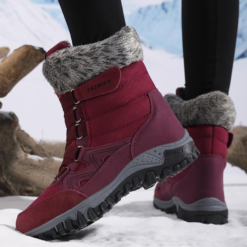 

Женские зимние ботинки Антискользящие Водонепроницаемые Теплые Большого размера Снегоступы Женская обувь Женская зимняя обувь Европейские зимние ботинки 35 красный/фиолетовый