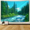 Forest River Wall Tapestry - Nature Landscape HD Print, Calming Waterfall Scene for Bedroom & Living Room Decor