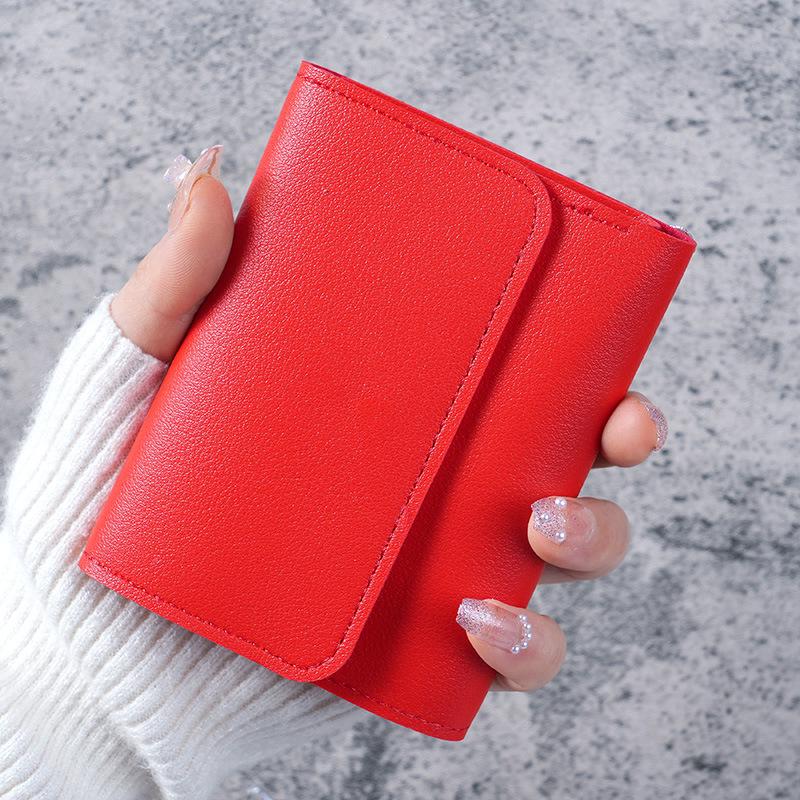 Compact Women's Tri-Fold Wallet: Glossy, Ultra-Thin Card Holder, Coin Purse, and Ticket Clip
