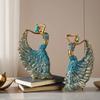 Nordic Style Sculpture Creative Peacock Dance Resin Crafts Decoration Wedding Room Home Living Room TV Cabinet Decoration