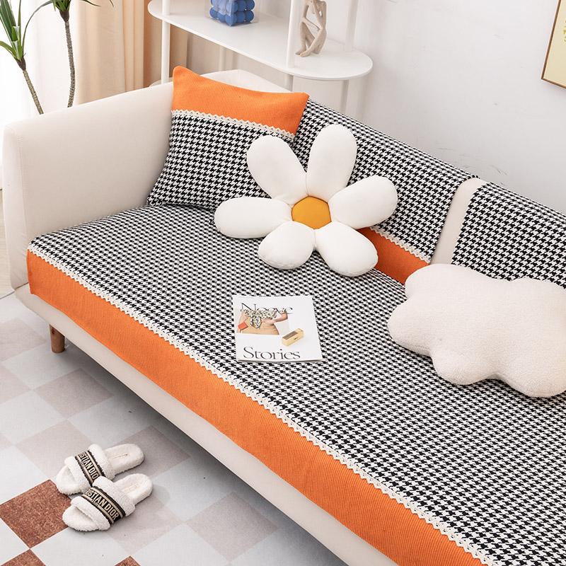 Japanese Cotton And Linen Woven Sofa Cushion Universal Fabric Non-Slip Seat Cushion Summer Simple Seat Cushion Sofa Cover Towel