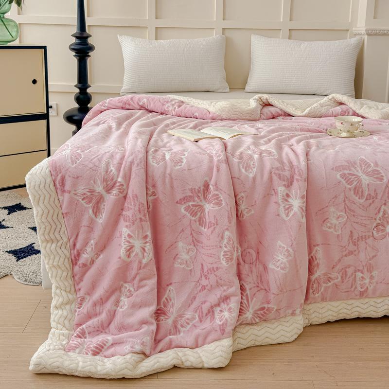Soft Flannel Throw Blanket Lightweight Warm Bed Blanket For Bedroom Couch