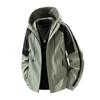 Men's Hooded Contrast Zipper Pocket Cardigan Autumn and Winter Fashionable Casual Top