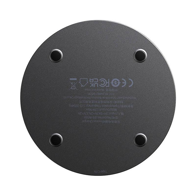 Kabelloses Induktionsladegerät Baseus Simple 2, 15W Mit USB-C zu USB-C Kabel (Schwarz)