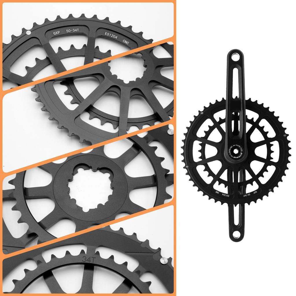 Road Bike Double Chainring Narrow Wide Tooth Disc Chain Wheel Chainring 50-34T/52-36T/53-39T Bike Chainrings Replacement