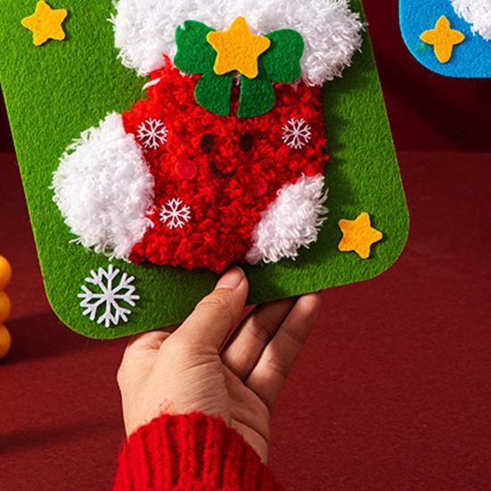 1/7/10Pcs Christmas Handmade DIY Material Bag Easy to Operate Embroidered Doll Set with Cartoon Animal Pattern Sewing Craft Kit