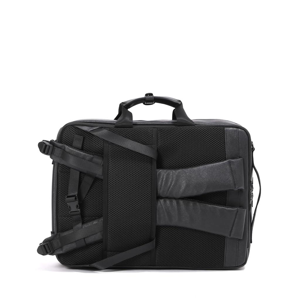 Bermas DULITE FLEX 3-Way Business Backpack, 6cm Expandable, Saffiano Pattern, Black, 60648, One Size