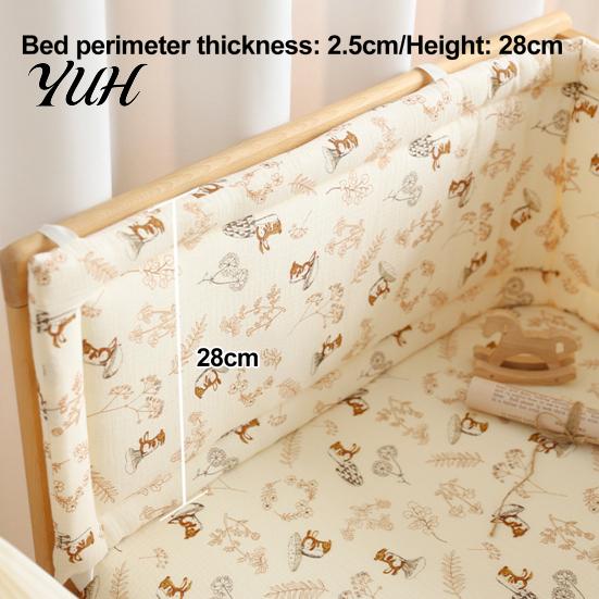 Protection de lit bébé facile à installer Coton Bumper Pad pour nouveau-nés, Anti-collision Respirant Matelassage Fixe Doublure de lit pour tout-petits, Doublure de protection douce