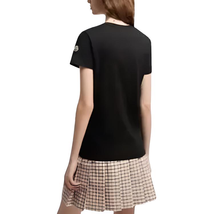 Moncler Logo Patch Cotton Jersey T-Shirt Women Tops L10938C73200V8058999