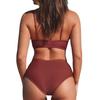 Solid Color Sexy Crossover Soft Cup Bikini - European and American Style Women's Swimwear