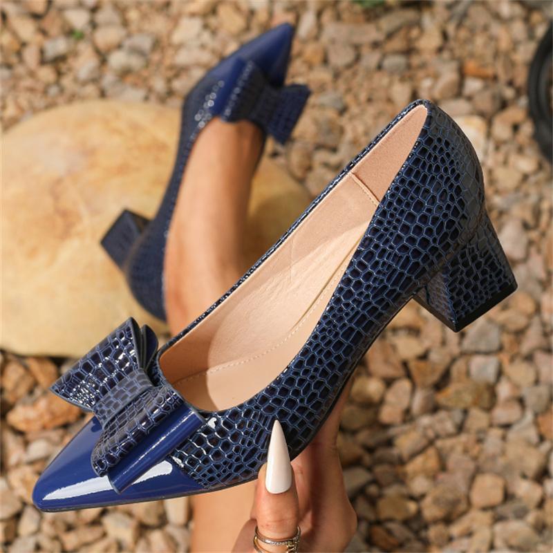 Size36-45 Female Patent Leather Pumps Pointed Toe Spring Summer Women Shoes Elegant Square High Heels Women's Black Office Shoes