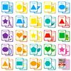 48PCS Geometry Cognitive Education Cards for Children's English Words Colors Shapes Flash Cards Enlightenment Educational Toys