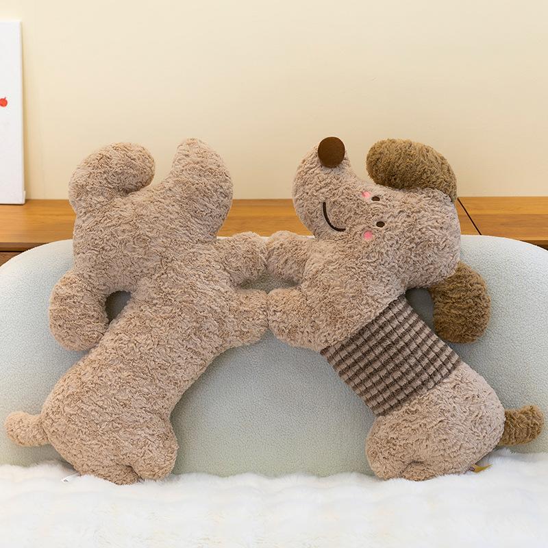 Cute Dog Pillow Plush Toys for Girls' Bedside Pillows Office Waist Leaning On Children's Doll Ring Gifts