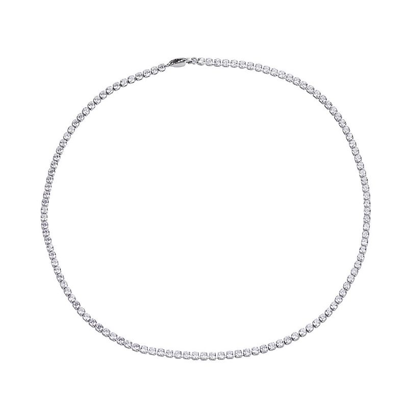 Hip Hop Mixed Street Disco Titanium Steel Full Diamond Clavicle Chain 3mm X 45cm