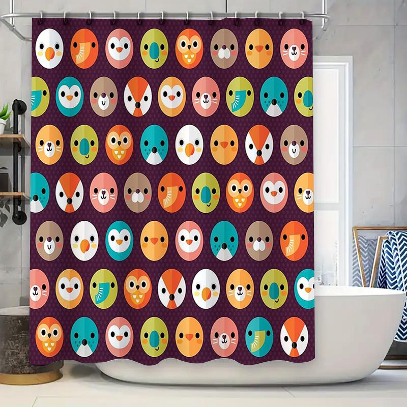 

Cute Cat Pattern Shower Curtain Waterproof Bathroom Decor Farmhouse Animal Themed Fabric Backdrop Vintage Chic Home Decor 90x180cm