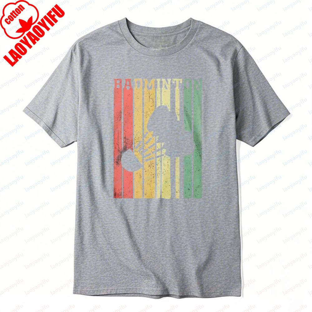 Badminton Sport Graphic Tee Vintage Style TShirt for Unisex Shuttlecock Fashion Streetwear Shortsleev Trendy Tops Athletic Wear