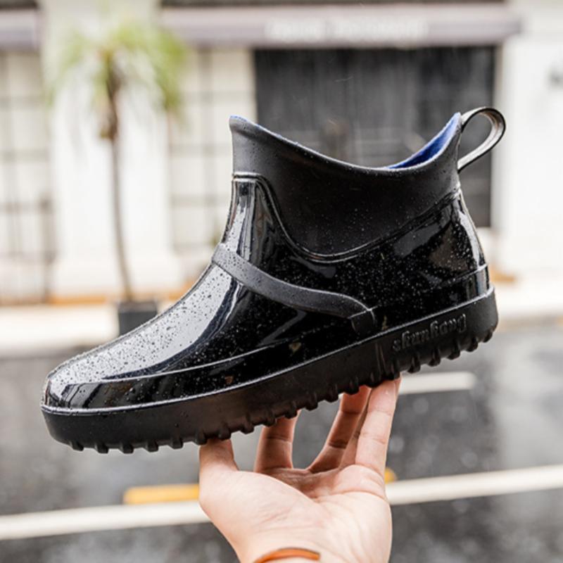 Kalosze Męskie Modne Buty do Wody Cztery Pory Roku Kalosze Outdoorowe Krótkie Cholewki Buty Robocze Wodoodporne Antypoślizgowe Niskie Gumowe Buty