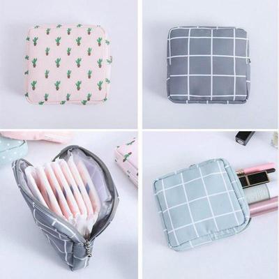 Women Dot Cactus Small Cosmetic Bags Cute Travel Mini Sanitary Napkins Make Up Coin Money Card Lipstick Storage Pouch Purse Bags
