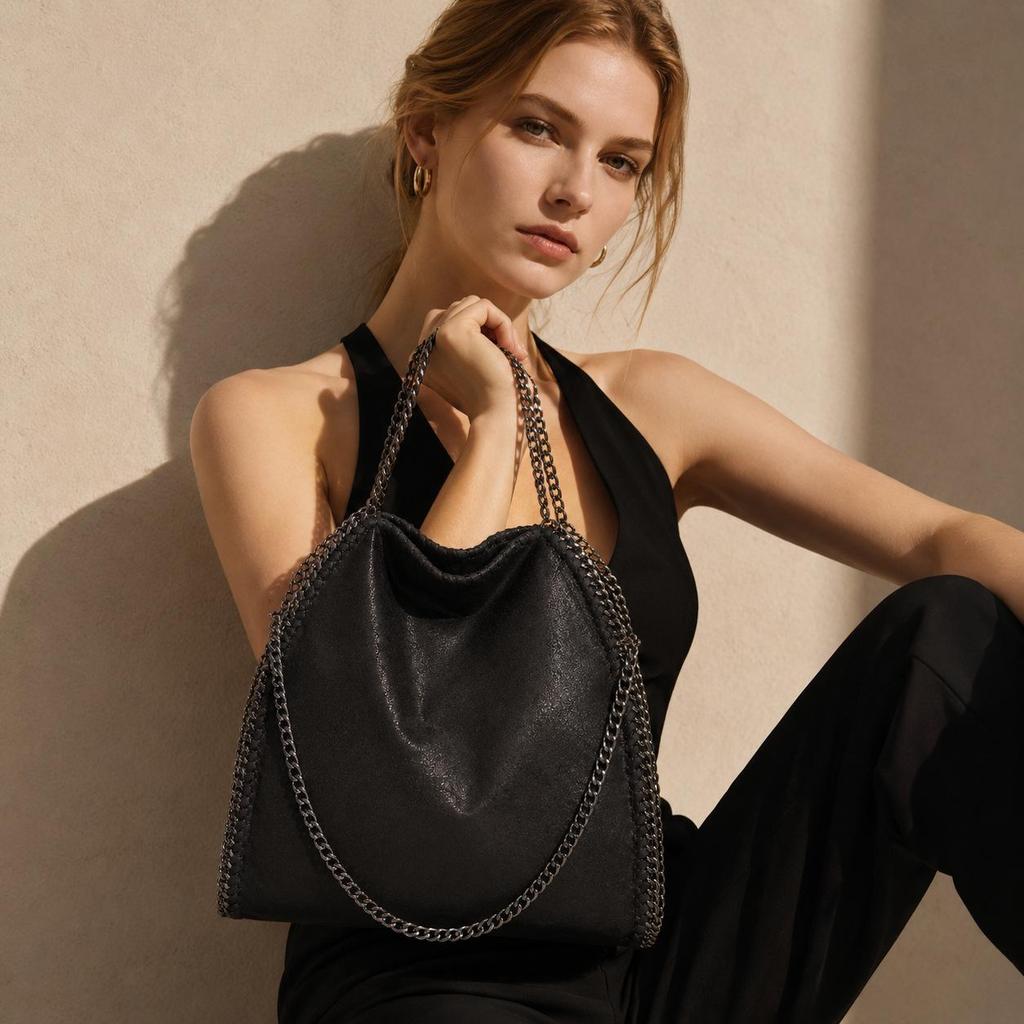 2026 Retro-Kette Damen faltbare Single-Shoulder-Tragetasche - Europäischer & Amerikanischer Stil, Große Kapazität