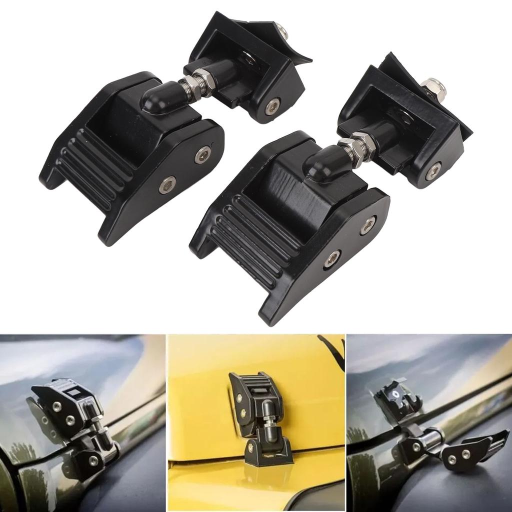 Hood Latches Aluminum Stainless Steel Adjustable Enhanced Safety Locking Hood Catch Kit for JK JKU 2