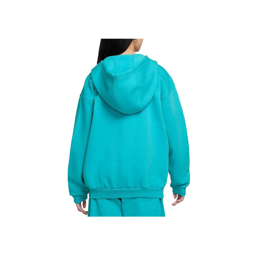 Nike Sportbekleidung Club Fleece Übergroßes Kapuzensweatshirt mit durchgehendem Reißverschluss Kinder Oberteile Kaktusgrün Weiß FD2931345