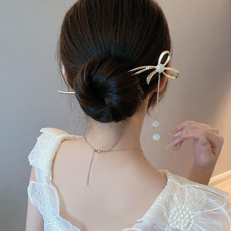Vintage Rose Haar Sticks Hairwear Für Frauen Einfache Blume Rote Haarnadel Haar Zubehör Essstäbchen Scheibe Hairstick Kopfschmuck Schmuck