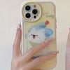 Ins Glass Rabbit Shell For Iphone 11 12 Promax Relif Cartoon Dog Cartoon Couple Phone Case For Iphone 14 13 Pro Max Cover