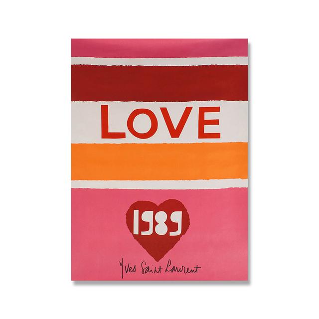 Nordic Style Modern Love Exhibition Poster Wall Art  Canvas Painting Simple Love Living Room Home Decoration Painting No Frame