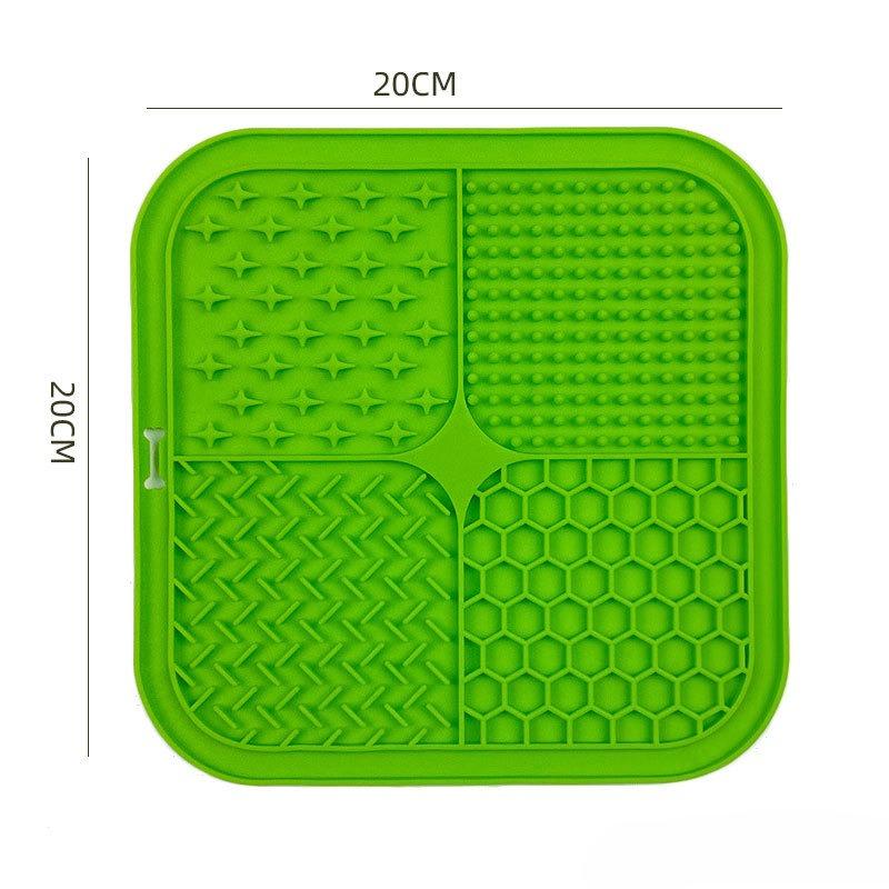 Pet Silicone Lick Feeding Tray Slow Feeding Mat Feeding Pad Suction Cup Anti-slip and Anti-choking Feeding Pad Dog Lick Pad зелёный