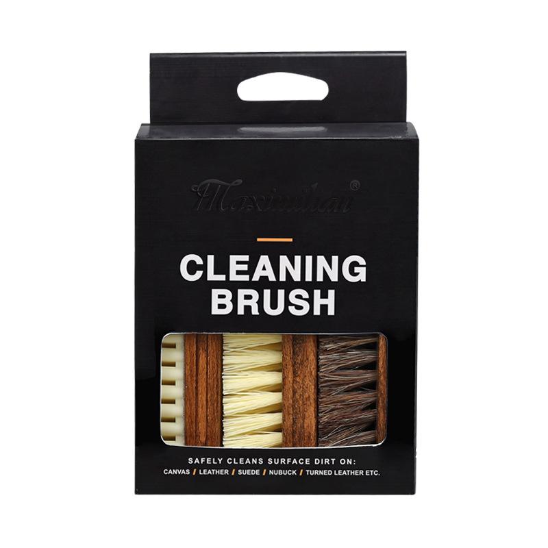 

Shoe Brush Set: Solid Wood, Suede & Snow Boot Cleaner with Curved Silk Horsehair Bristles for Napped Leather 80271