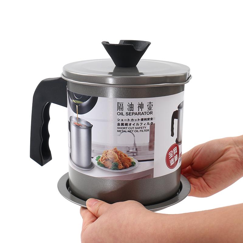 1.4L Oil Filter Storage Can Pot Grease Lard Separator Stainless Steel Kitchen 1.4L Oil Filter Storage Can Pot Grease Lard Separator Stainless Steel Kitchen