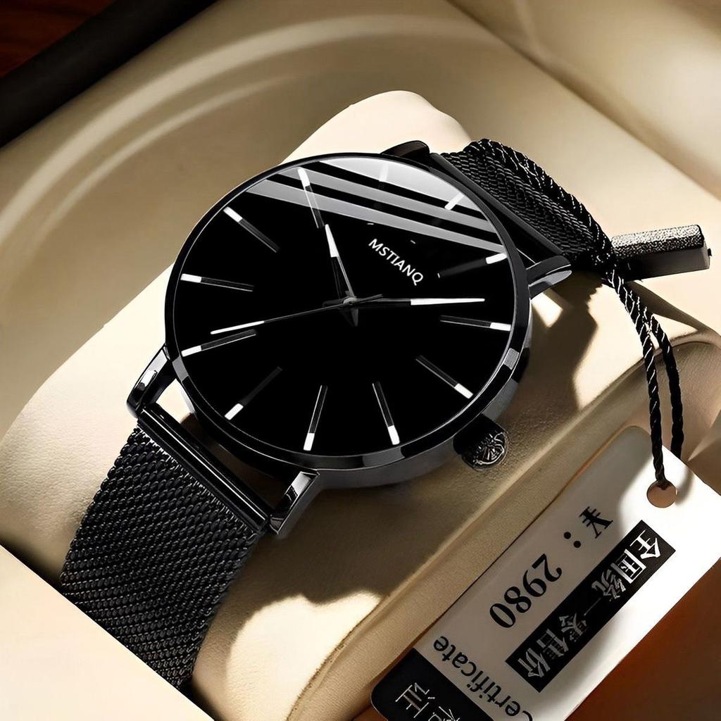 Star Watch Men'S Non-Mechanical Watch Teen High School Student Trend Black Technology Ultra-Thin Electronic Quartz Watch