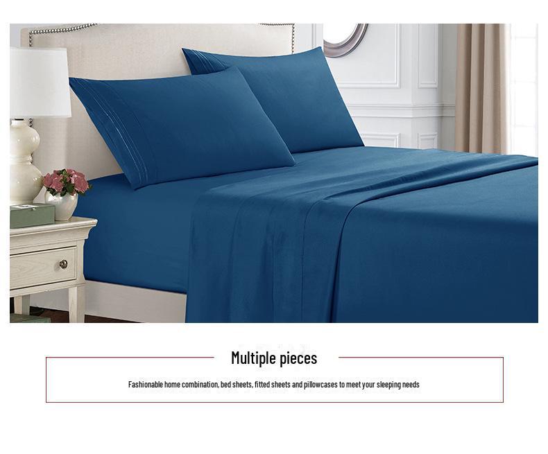 Weiou Embroidered Solid Color Four-Piece Bedding Set